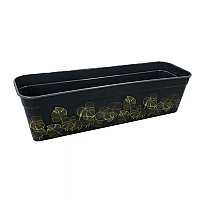 Балконный ящик 62см с дренажем "Монстера" (серый) 356054