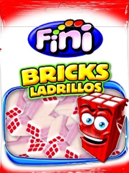 Жев.мармелад "Strawberry Cream Blocks" Блочки клубника со сливками 90 гр   /FINI Испания/