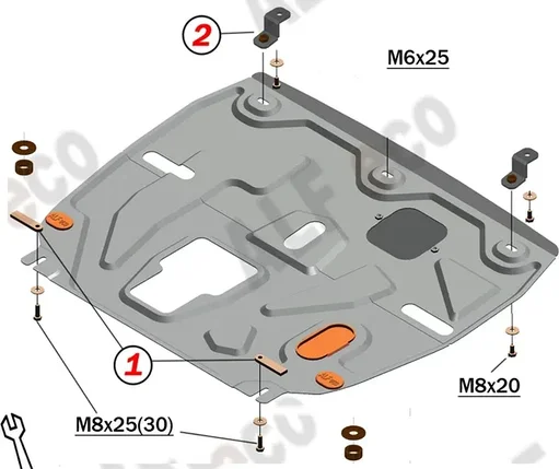 Защита картера и КПП Kia Sportage V 4WD 2021-2025, фото 4