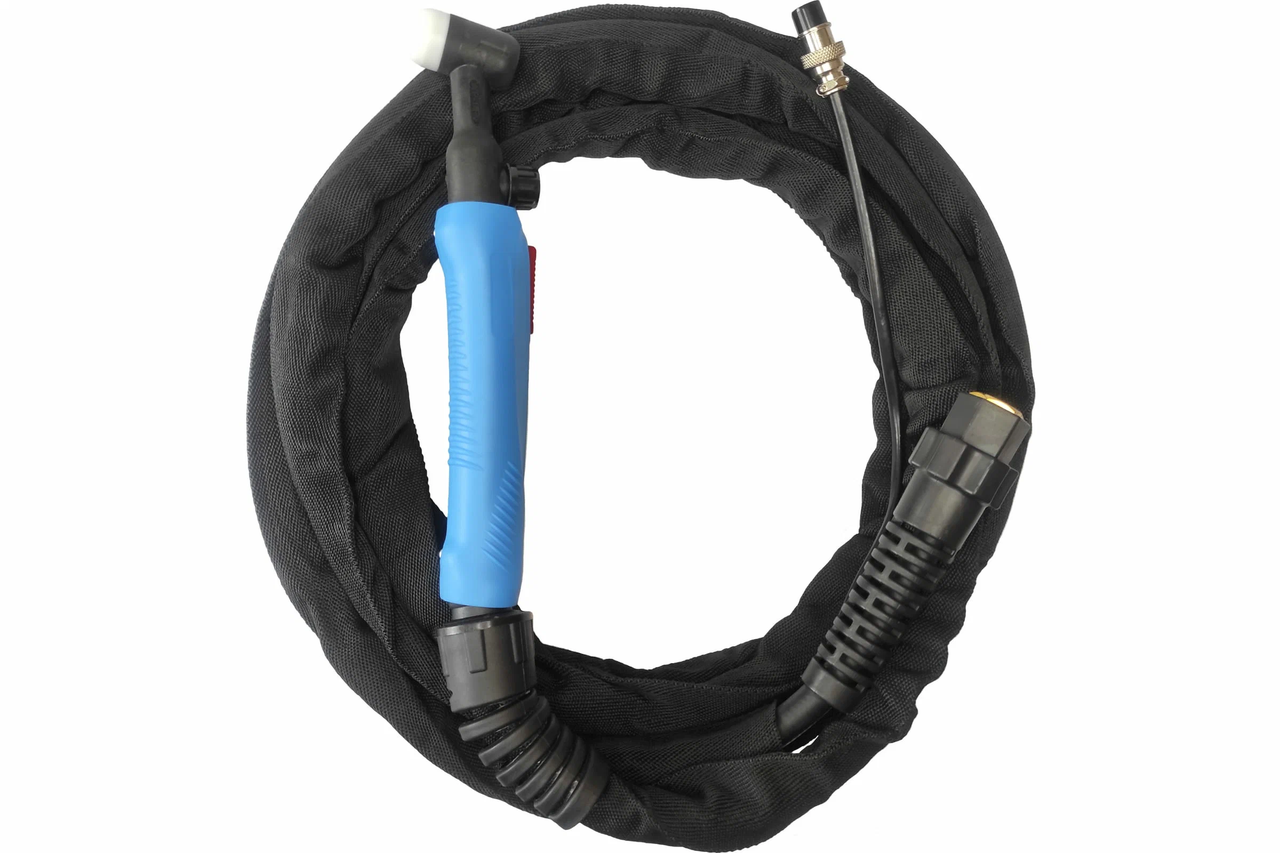 Горелка для аргоно-дуговой сварки WP-17 FXV, 8М, КНОПКА, ВЕНТИЛЬ, ГИБКАЯ