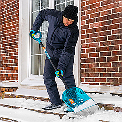 Лопата для уборки снега, морозостойкая, 340х385х1340 мм, алюминиевый черенок, LUXE Palisad