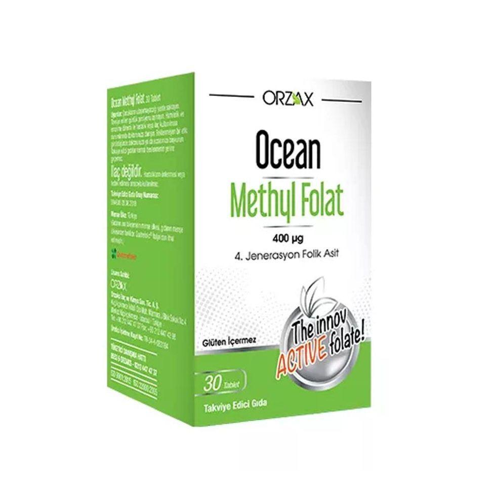 Orzax Ocean Methyl Folat  (Фолиевая кислота Витамин B9 ) витамины для беременных  30 таблеток, фото 1