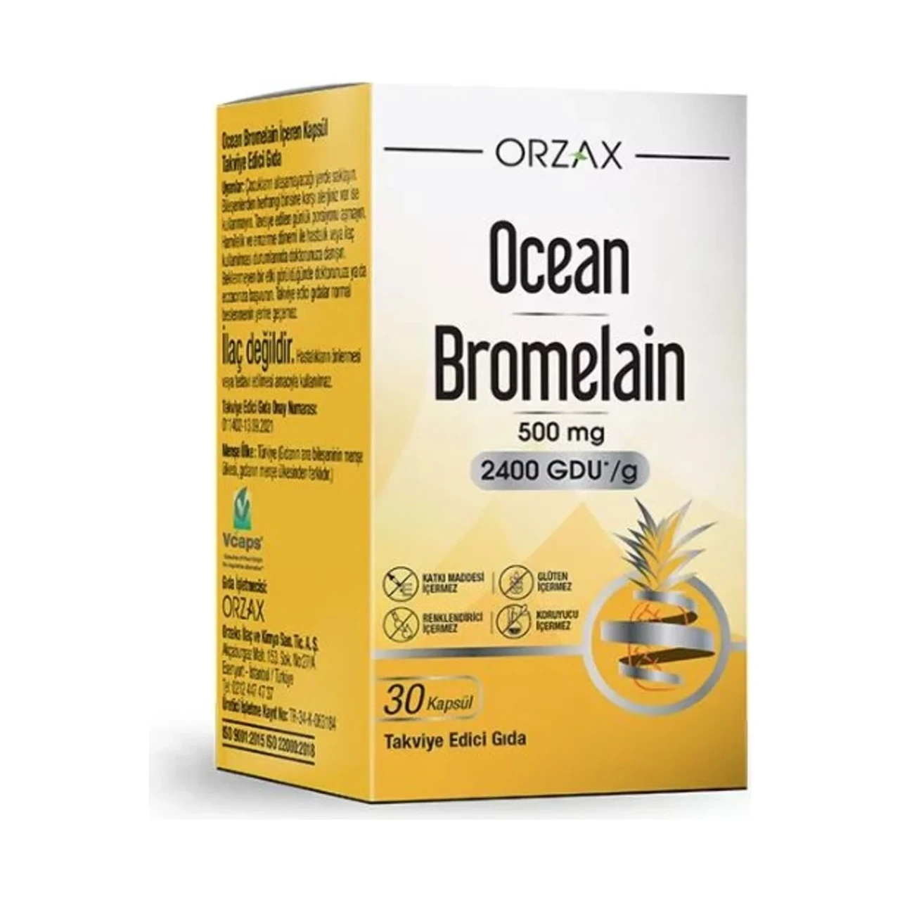 Orzax Ocean Bromelain 500 mg ( Бром ) 30 капсул, фото 1