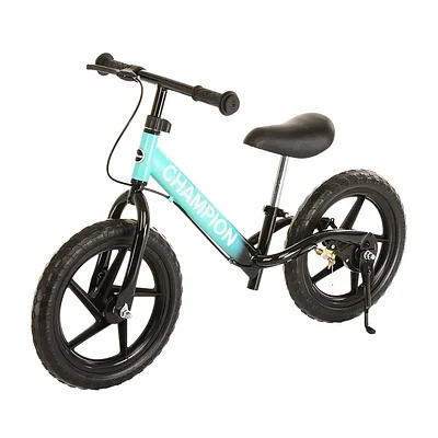 PITUSO Беговел Champion, Black-blue/Черно-голубой, колеса EVA 14", тормоз, подножка