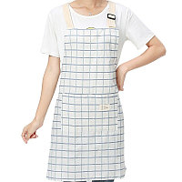 Фартук халат кухонный с кармашком принт клетка 70х63 см