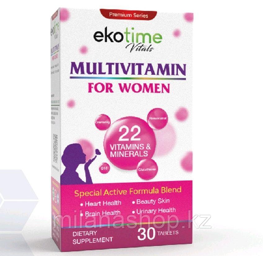Ekotime Multivitamin For Women - витамины для женщин 30 табл, фото 1