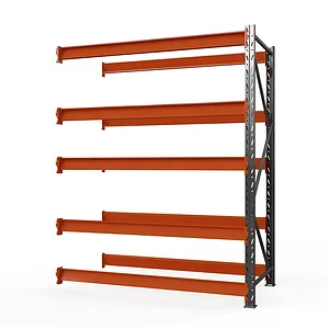 Секция приставная стеллажа металлического Оптима, 3500x1250x785 мм. Ярусы: 5 шт. без настила