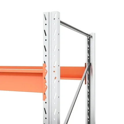 Секция приставная стеллажа металлического паллетного 2500х1800х1100 мм. Ярусы: пол+2, фото 3