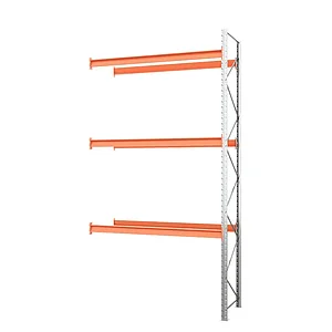 Секция приставная стеллажа металлического паллетного 4500х1800х1100 мм. Ярусы: пол+3