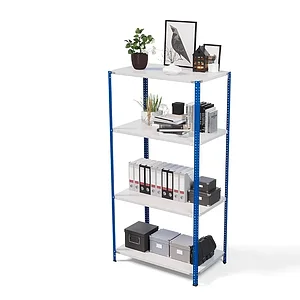 Стеллаж металлический ТС Лайт, синие стойки, 2000x1000x600 мм. Полки: 4 шт. металл (ТС 200100604с)