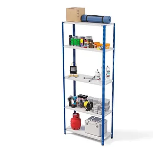 Стеллаж металлический ТС Лайт, синие стойки, 2500x1000x400 мм. Полки: 5 шт. металл (ТС 220100405с)