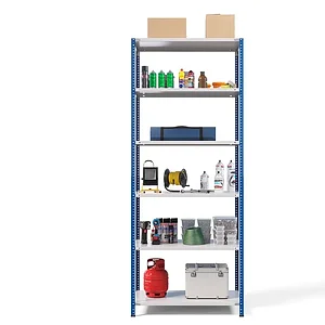 Стеллаж металлический ТС Лайт, синие стойки, 2500x1000x300 мм. Полки: 6 шт. металл (ТС 220100306с)