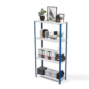 Стеллаж металлический ТС Лайт, синие стойки, 2200x1000x300 мм. Полки: 4 шт. металл (ТС 220100304с)