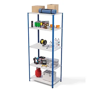 Стеллаж металлический ТС Лайт, синие стойки, 2500x1000x500 мм. Полки: 5 шт. металл (ТС 220100505с)