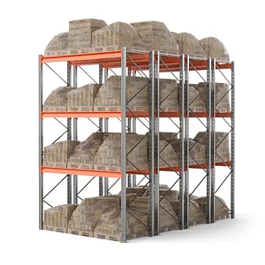 Стеллаж двойной глубины 4500х2700х1100 мм. Ярусы: пол+3 (г/п 3000 кг на ярус)