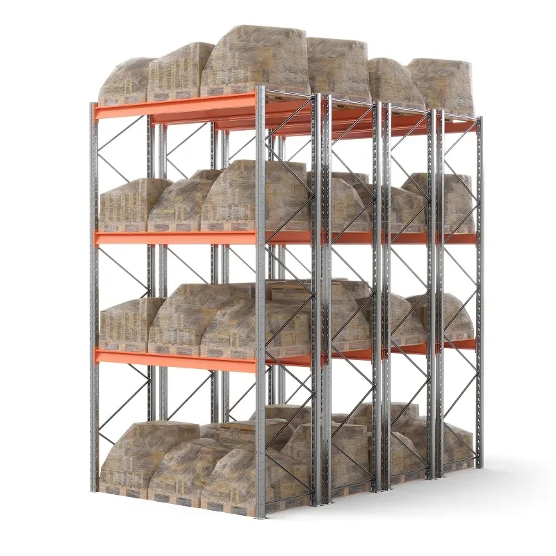 Стеллаж двойной глубины 5000х2700х1100 мм. Ярусы: пол+3 (г/п 2400 кг на ярус)