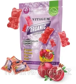 Vitagum Organic Pomegranate ( Мармеладные мишки с гранатовым вкусом ) калий, кальций, магний, фосфор, натрий 4