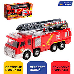 Машина «Пожарная», стреляет водой, световые и звуковые эффекты, русская озвучка, работает от батарее ...
