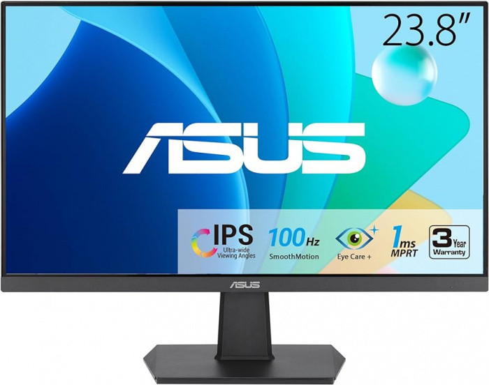 asus Монитор ASUS VA24EHF IPS,23.8",16:9 FHD (1920x1080x100Hz),250cd/m2,1300:1,178/178,1ms,HDMI,Black