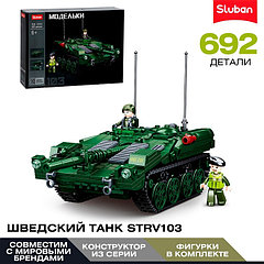 Конструктор «Модельки. Шведский танк STRV103», 692 детали