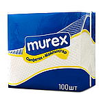Салфетки настольные Murex 24х24см однослойные , 60 упаковок по 100шт, фото 2