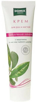 Domix Green Professional Серебряная линия с кератином и маслом чайного дерева крем для рук 100 мл