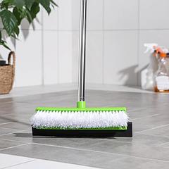 Щётка для пола с водосгоном Доляна, телескопический черенок, нержавеющая сталь, 26×6×73(118) см, цве ...