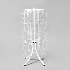 Стойка вращающаяся для открыток, настольная, 30 карманов А5, 40×40×80 см, цвет белый