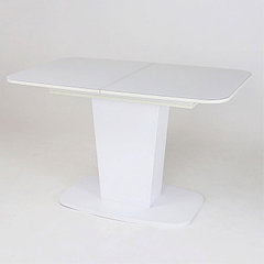 Стол обеденный на одной ножке раскладной Домино  1200/1520х750х750 Белый