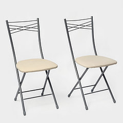 Набор складных стульев «Ника 1», 2 шт, цвет слоновая кость