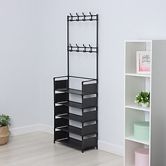 Вешалка - стойка напольная для одежды LaDо́m, с полками для хранения, 5 ярусов, 60×26×172 см, цвет ч ...