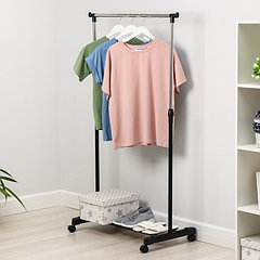 Вешалка - стойка напольная для одежды Доляна, телескопическая 90(160) см, 1 перекладина, 80×43 см, ц ...