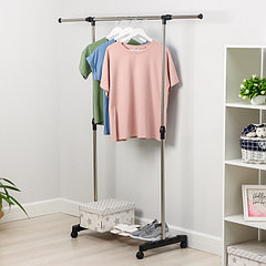 Вешалка - стойка напольная для одежды Доляна, подставка для обуви, телескопическая балка 80(145) см, ...