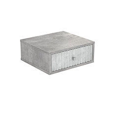 Тумба подвесная "Селин", 380х350х152, 1 ящик, Бетонный Камень, Мелисандра Стоун, Хром