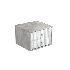 Тумба подвесная Селин, Бетонный Камень, Мелисандра Стоун, Хром "", 380х350х270