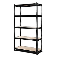 Стеллаж для склада, металл, напольный, 5 полок, 180×90×40 см, чёрный