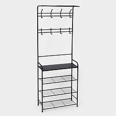 Стеллаж в прихожую «Константа», 69×26×183 см, чёрный