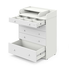 Комод пеленальный детский «Maks», 80х47х101 см., 5 ящика, премиум ЛДСП со структурой дерева, шариков ...