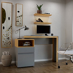 Стол письменный -6 с тумбой, 1100 х 500 х 766, Дуб крафт золотой/Антрацит