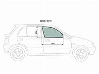 Стекло боковое опускное (Спереди/ Справа/ Цвет зеленый) Daihatsu Charade 93-00