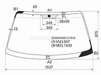 Стекло лобовое Hyundai Sonata 98-13 / Kia Optima 00-05 / Magentis 00-06