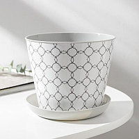 Кашпос поддоном 1.2л "Этника" (светло-серый) 38112152