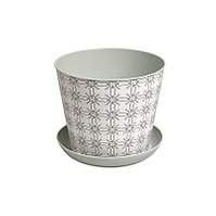 Кашпо с поддоном 2.2л "Этника" (светло-серый) 38122152