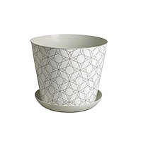 Кашпо с поддоном 8.5л "Этника" (светло-серый) 38185152