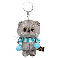 Брелок - детский мягкий «Басик в полосатом шарфе», 15 см