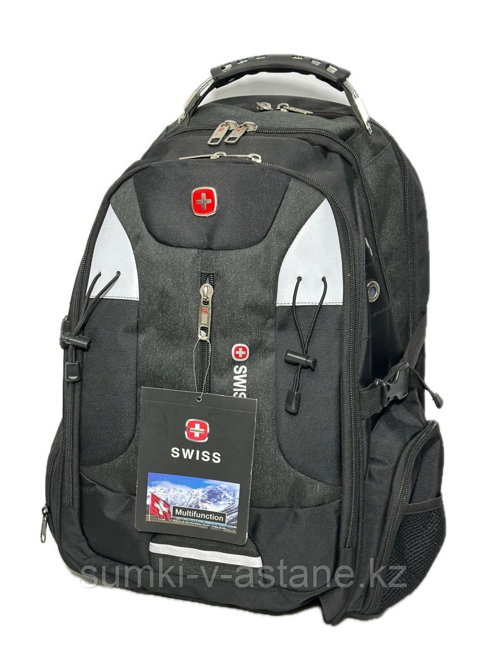 Многофункциональный, комбинированный рюкзак "Swissgear", отдельный отсек для ноутбука, дождевик.