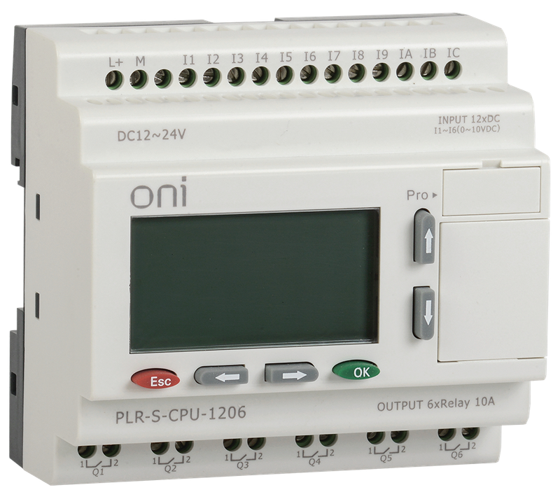 Логическое реле PLR-S CPU1206 12DI(6AI) 6RO 12-24VDC RS485 экран ONI, фото 1