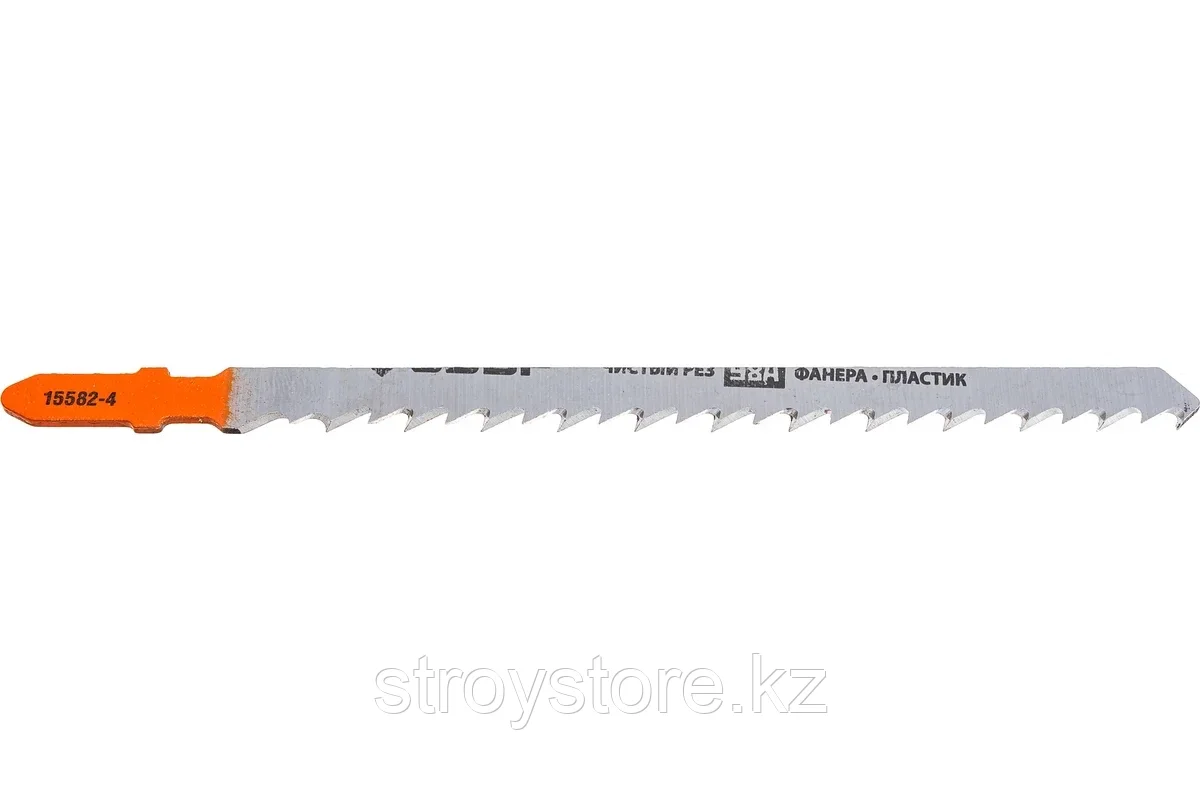 Полотна для лобзика, T-хвост., сталь, по дереву, шаг зуба 4мм, (6TPI), раб. длина 100мм, ЗУБР T301CD, 2шт.