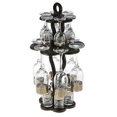 Мини-бар «Изящный», 19 предметов: барная стойка, фужеры 6 шт, рюмки 6 шт, стопки 6 шт, 200/55/50 мл