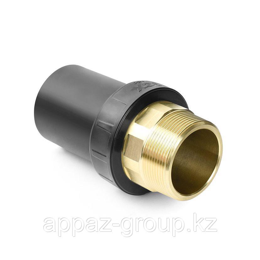 Переход ПЭ/латунь FOX Fittings с наружной резьбой D63-2, фото 1